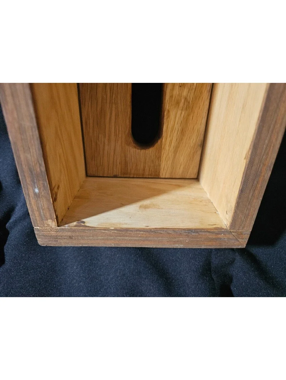 Vintage Heavy Wood Tissue Box Cover Rustic Country Decor Rectangular 11.5X4.5